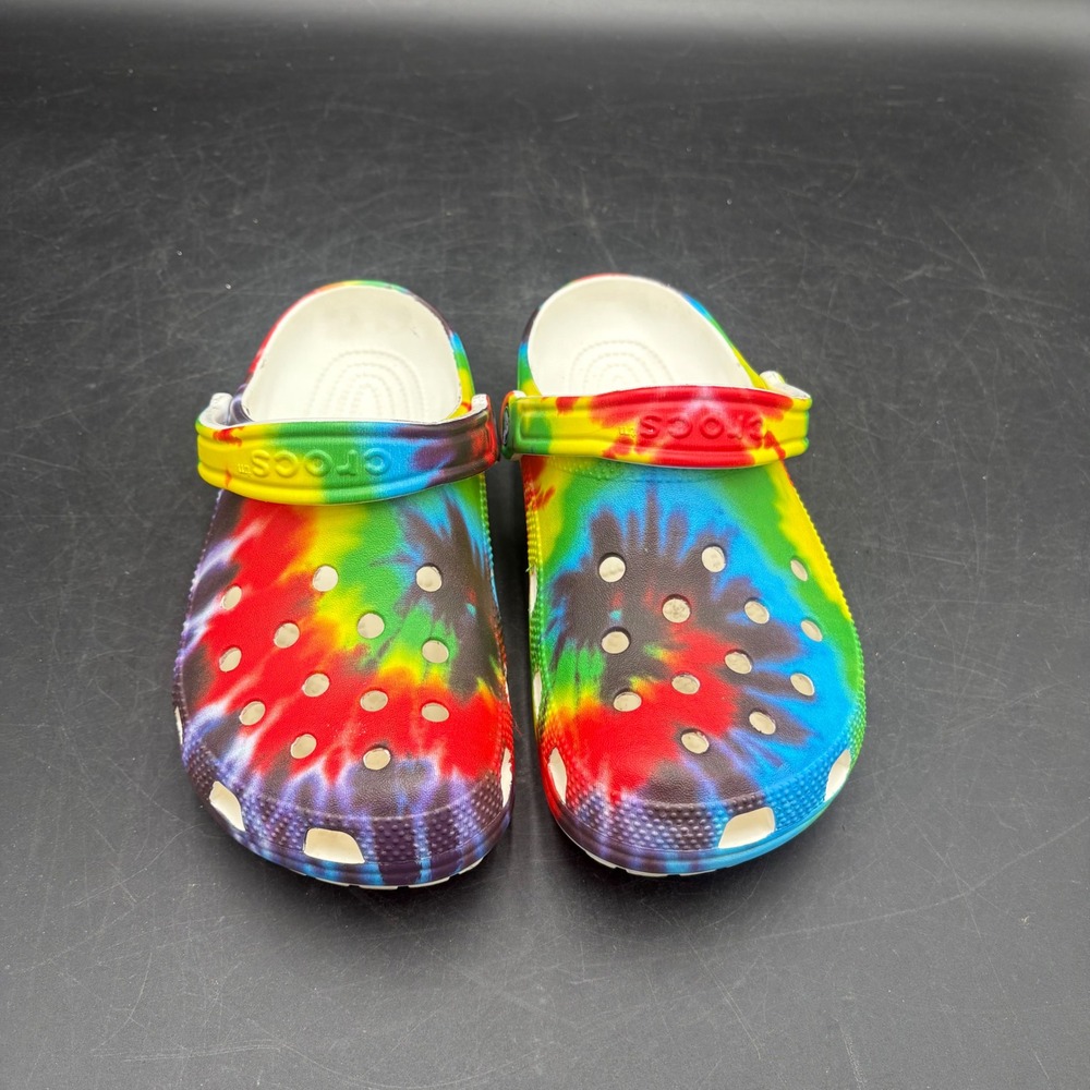 Crocs Classic Clogs Tie Dye Multi Color Mens 5 Womens 7 Slip On Shoes